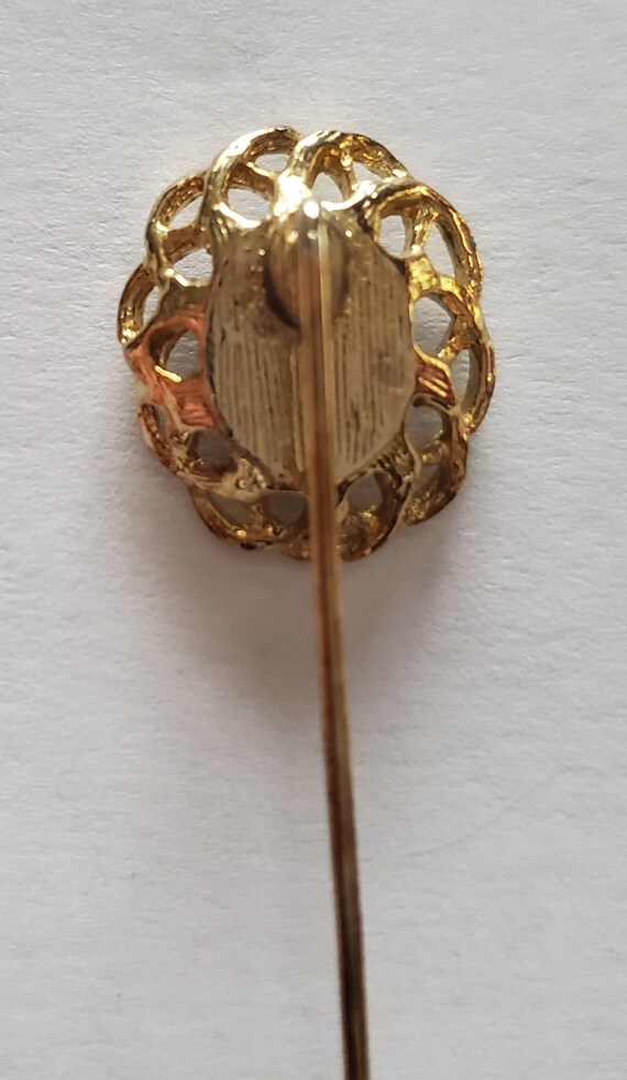 Dark Brown Gold Pin Brooch - image 8