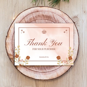 Editable Business Thank You Insert card, Thank You Card Template, Thank You For Your Order, Packaging, Thanks for your patronage