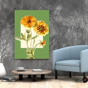 Impression botanique de ferme | vintage fleur jaune aquarelle imprimable