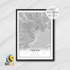 Street Map Art Poster - Tokyo Japan