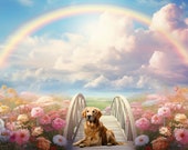 Personalized Rainbow Bridge Pet Memorial, Printable Keepsake (Digital Download)