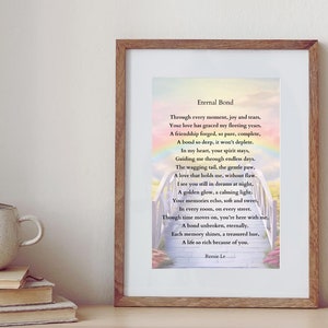 Pont arc-en-ciel poème imprimable perte d&#39;animal de compagnie poésie cadeau commémoratif pour le deuil poèmes réconfortants oeuvre d&#39;art pont arc-en-ciel souvenir imprimable