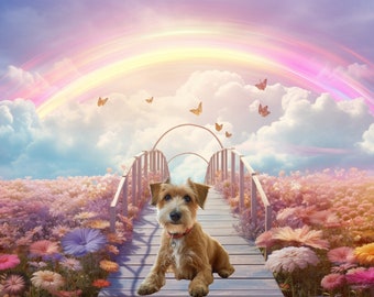 Personalized Rainbow Bridge Pet Memorial Art (Digital Download)