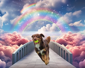 Personalized Rainbow Bridge Pet Memorial Art (Digital Download)