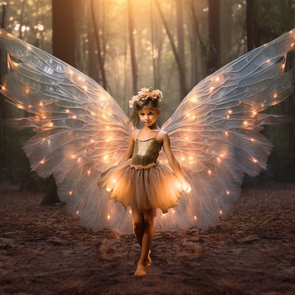 Fairy Wings Digital Background, Enchanted Forrest Digital Backdrop, Fairy background, Pixie Wings, Pixie Background, Digital Download