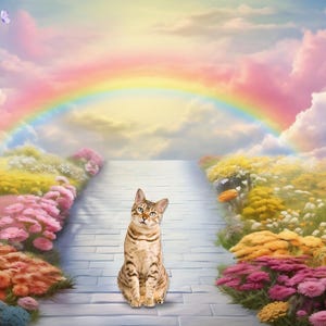 Personalized Rainbow Bridge Pet Memorial Art (Digital Download)