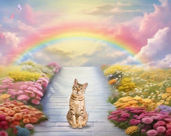 Personalized Rainbow Bridge Pet Memorial Art (Digital Download)