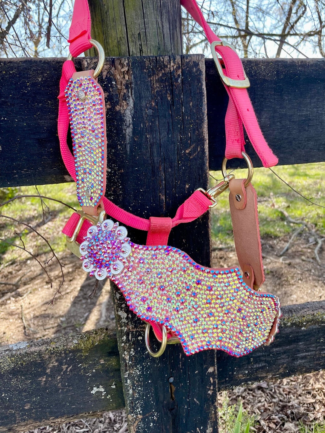 Pink Horse Halter Horse Halter Bling Halter Custom Horse Etsy