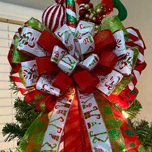 Christmas Tree  Topper, Candy Cane Tree Topper, Elf Tree Topper, Snowman Tree Topper, Gingerbread Christmas Tree Topper