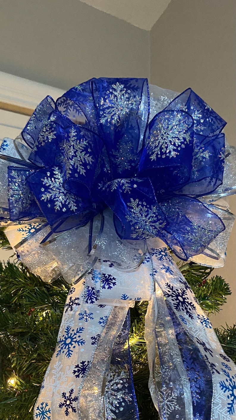 Christmas Tree Bow Topper, Tree Topper, Christmas Wreath Bow, Christmas