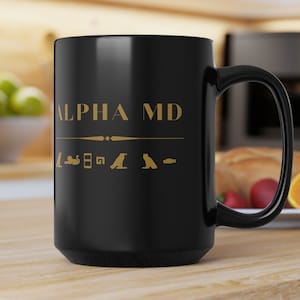 Alpha MD Black Mug, 15oz