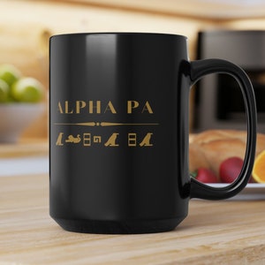 Alpha PA Black Mug, 15oz