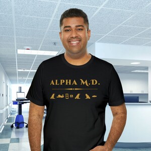 Alpha MD Glyphs Black Jersey Short Sleeve Tee