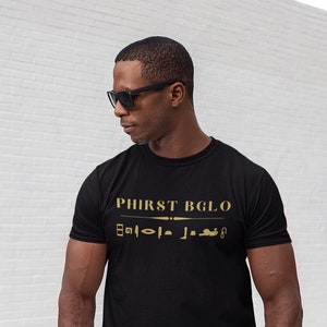 Phirst BGLO Glyphs Black Jersey Short Sleeve Tee