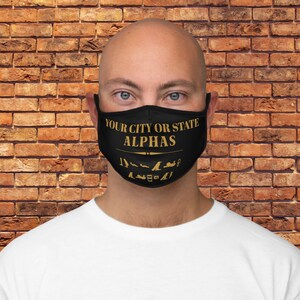 Custom City or State Glyphs Fitted Face Mask