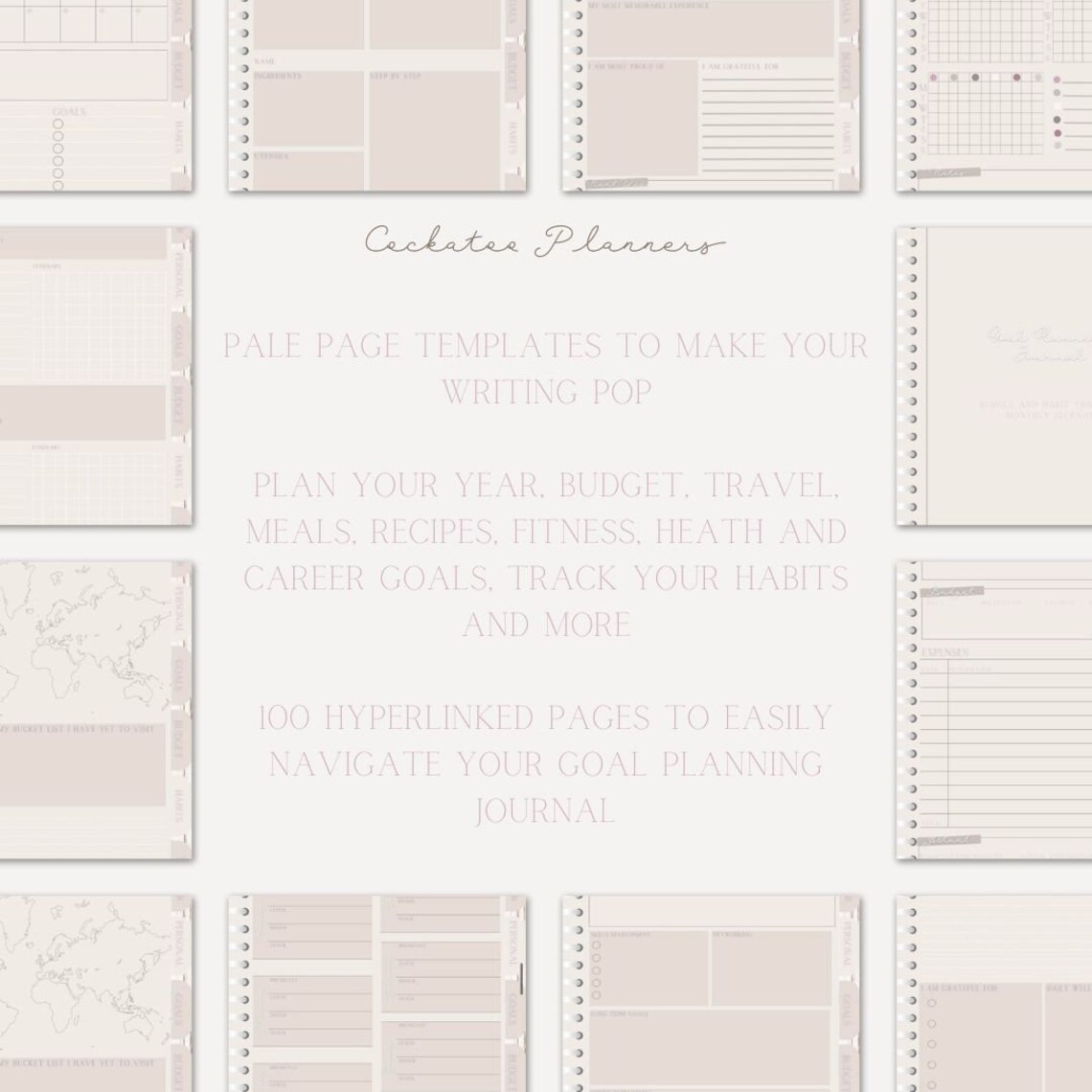 Goal Planning Journal, Digital Planner, Undated Digital Planner