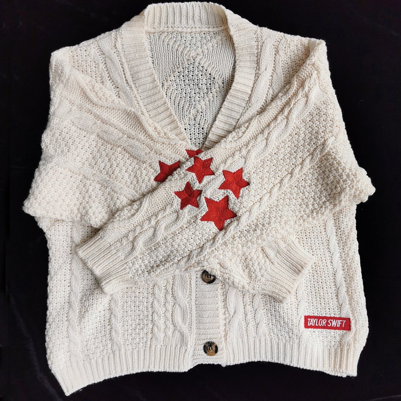 The Eras Tour Cardigan Folklore Cardigan Star Cardigan A Etsy Australia