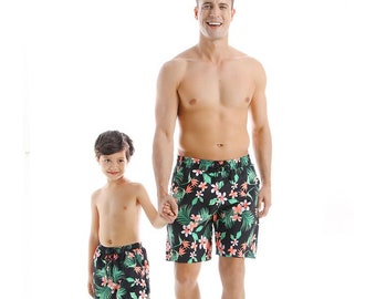 Frangipani Print Parent-Child One-Piece Swimsuit Swimwear