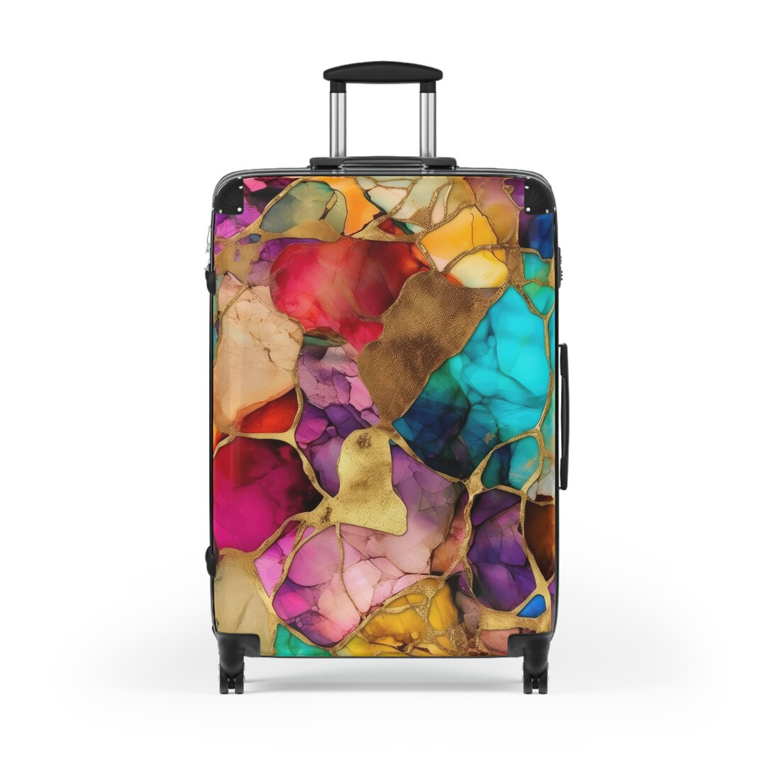 Rolling Suitcase Suitcase With Wheels Suitcase Travel Etsy