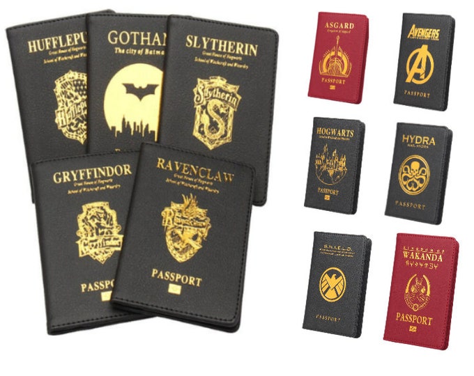 Passport Holder, Passport Case, Marvel Asgard, Wakanda, Hogwarts, Hydra, Harry Potter, Avengers, Passport Holder Travel Case Cover Marvel
