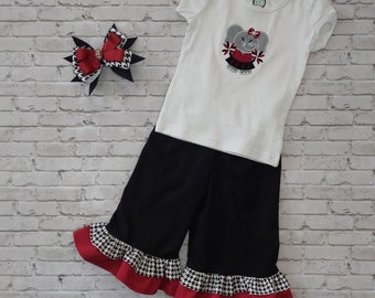 Game Day Elephant Ruffled Pants Set