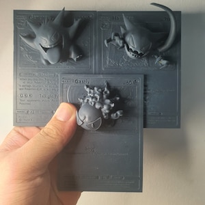 Gengar Evolution Pack 01 - 3D / 4D-kaart - Aangepast 3D-afdrukbestand - Pokemon