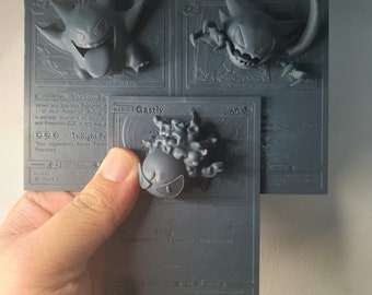 Gengar Evolution Pack 01 - 3D / 4D Card - Custom 3D Printing File - Pokemon