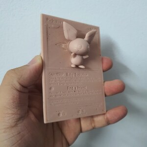 Pichu 3D / 4D Card Custom 3D Printing File Pokemon zdjęcie 10