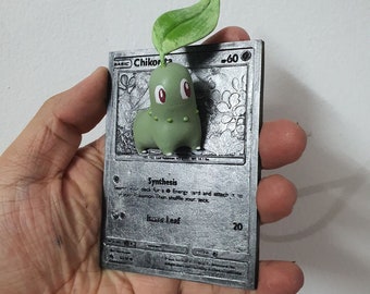 Chikorita - 3D / 4D Card - Custom 3D Printing File - Pokemon