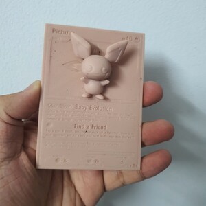 Pichu 3D / 4D Card Custom 3D Printing File Pokemon zdjęcie 7