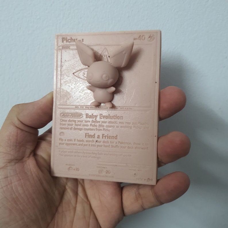 Pichu 3D / 4D Card Custom 3D Printing File Pokemon image 4