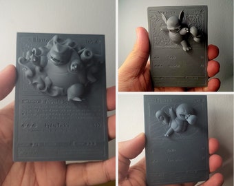 Blastoise Evolution Pack 01 - 3D / 4D Card - Custom 3D Printing File - Pokemon