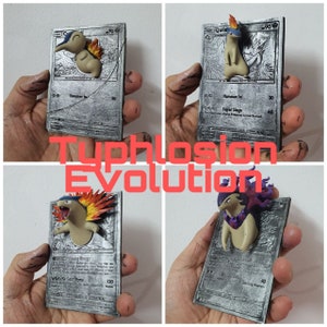 Lot Typhlosion Evolution - carte 3D/4D - fichier d'impression 3D personnalisé - Pokémon