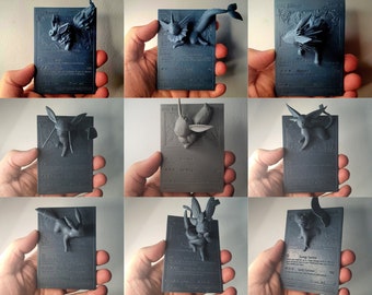 Bundle Eevee Evolution - 3D / 4D Card - Custom 3D Printing File - Pokemon