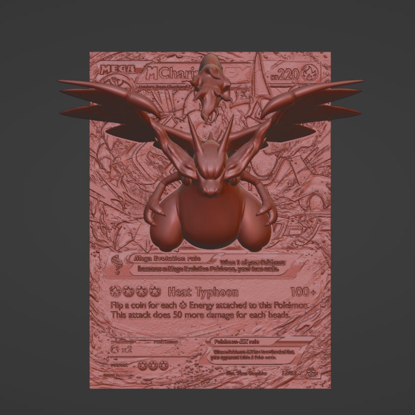 MEGA Charizard X EX 3D / 4D Card Custom 3D Printing File Pokemon - Etsy