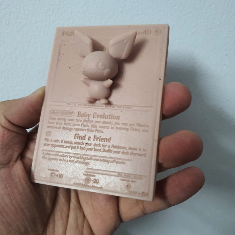 Pichu 3D / 4D Card Custom 3D Printing File Pokemon image 8