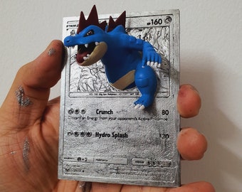 Feraligatr - 3D / 4D Card - Custom 3D Printing File - Pokemon