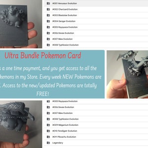 Ultra Bundle 3D / 4D Card - Custom 3D Printing File - Pokemon