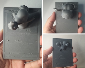 Bundle Gen 1 Starters Pack 01 - 3D / 4D Card - Custom 3D Printing File - Pokemon