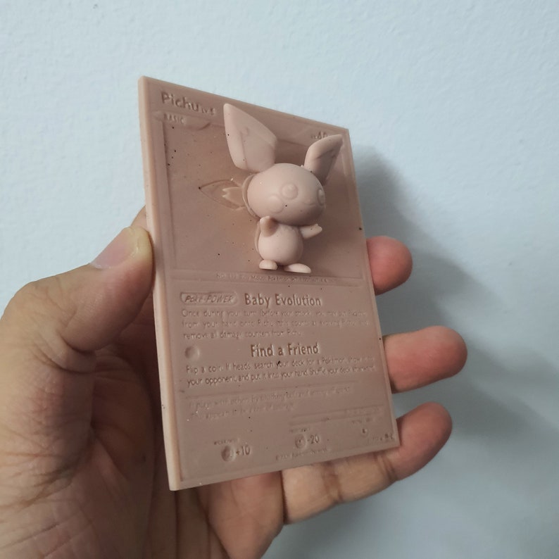 Pichu 3D / 4D Card Custom 3D Printing File Pokemon zdjęcie 5