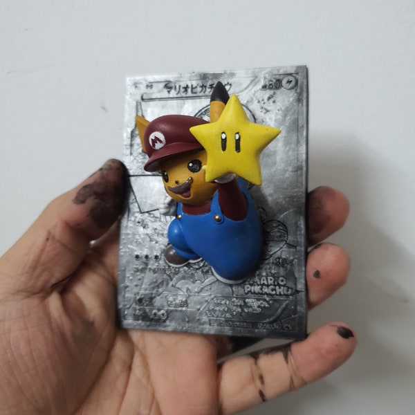 MarioPikachu - 3D / 4D-kaart - aangepast 3D-afdrukbestand - Pokemon