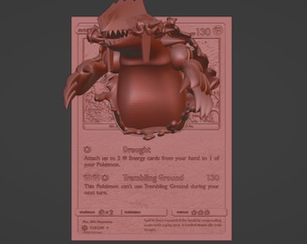 Groudon - 3D / 4D Card - Custom 3D Printing File - Pokemon