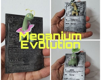 Bundle Meganium Evolution - 3D / 4D Card - Custom 3D Printing File - Pokemon