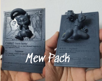 Bundle Mew - 3D / 4D Card - Custom 3D Printing File - Pokemon