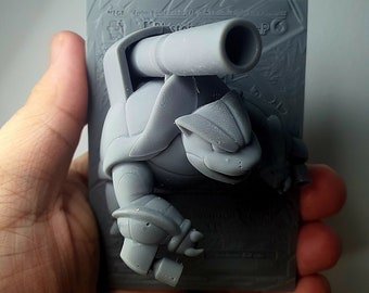 MEGA Blastoise EX 3D / 4D Card - Custom 3D Printing File - Pokemon