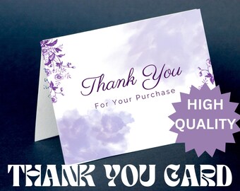 Thank You Floral Card - Printable Instant Download | Editable Floral Thank You Card | Pastel Card | Editable Template