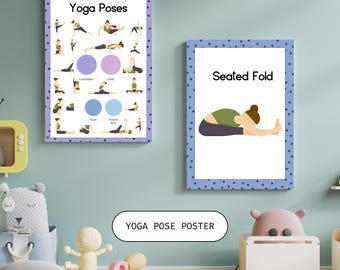 Yoga Pose Print | Yoga Poster | Yoga Pose Wall Art | Boho Art Print | Boho Print Digital Download | Boho Art Decor | Boho Yoga Room