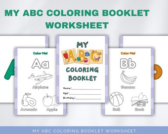 ABC Coloring Booklet | Worksheet Coloring Book for Kids | Alphabet Vocabulary