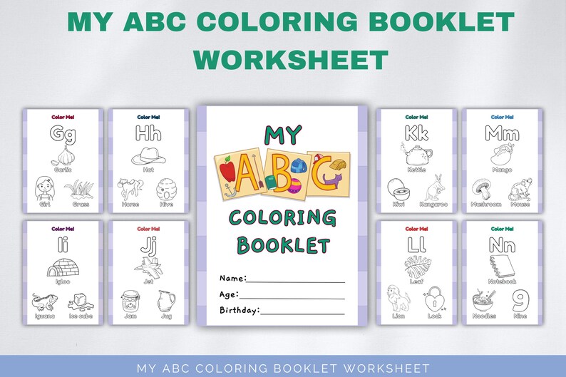 ABC Coloring Booklet | Worksheet Coloring Book for Kids | Alphabet ...