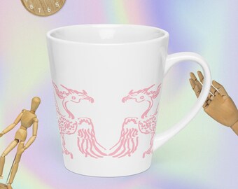 Latte mug pink bird